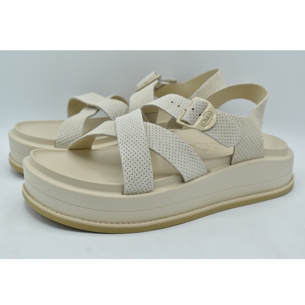 Chaco Womens Size 9 Townes Midform Khaki Suede Strappy Platform Sandals Shoes